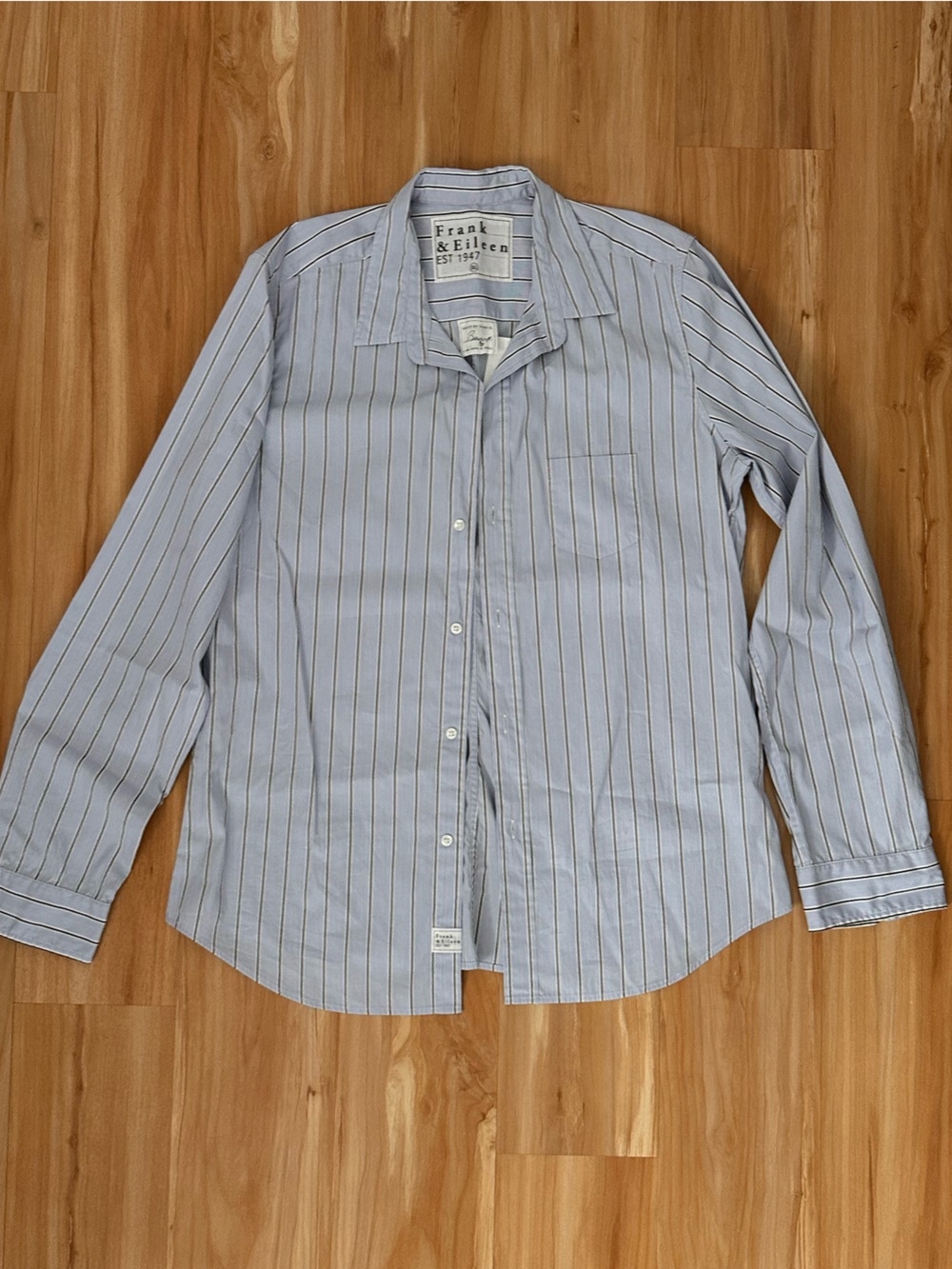 Frank & Eileen Blue Striped Barry Shirt XL NWT